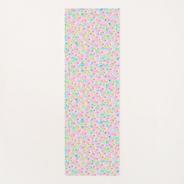 Pastel Garden Bloom Yogamatte (Vorderseite)