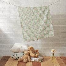 Pastel Garden Clover Tile Baby Blanket