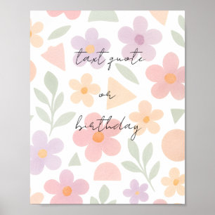 Pastel Garden Deluxe - Minimalistisches Blumenmust Poster