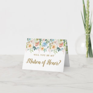 Pastel Garden Floral Matron of Honour Vorschlag Einladung