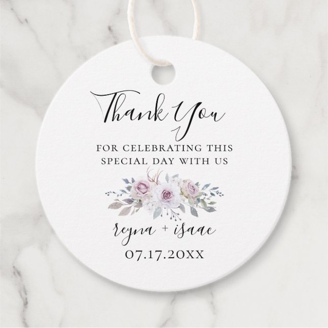 Pastel Garden Floral Wedding Vielen Dank Geschenkanhänger (Vorderseite)