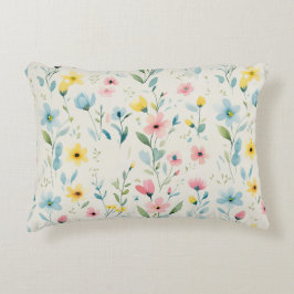 pastel garden watercolor florals dekokissen