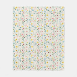 pastel garden watercolor florals fleecedecke