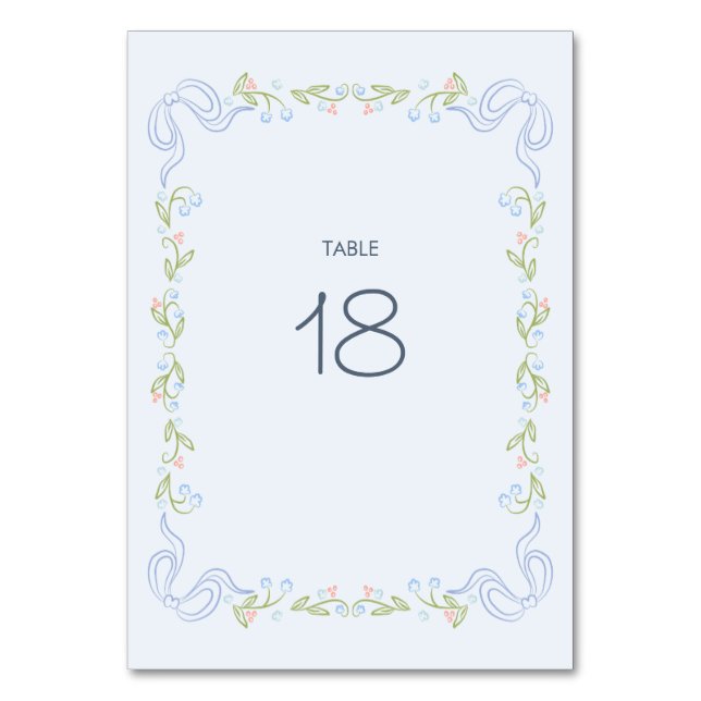 Pastel-Gartenband-Hochzeitstisch-Nummer Tischnummer (Vorderseite)
