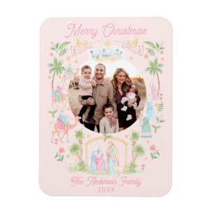 Pastel-Geburts-Faltfoto Magnet