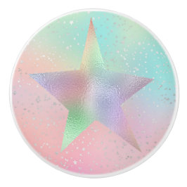 Pastel gefärbte Krawatte holografischer Stern nied Keramikknauf