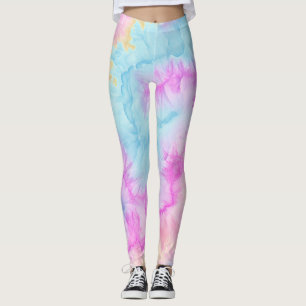 Pastel-Gefärbte Krawatte Leggings