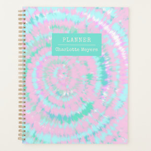Pastel Gefärbte Krawatte Muster Pink Aqua Minze P Planer