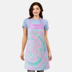 Pastel Gefärbte Krawatte Muster Pink Aqua Minze P Schürze