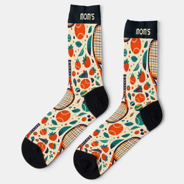 Pastel Gelb 🎾 Vintages Tennis 🎾 Socken (Linkes Detail)