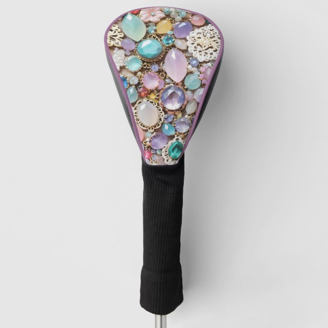 Pastel Gems And Jewels In Pinks & Purples Golf Headcover (Vorderseite)