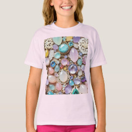 Pastel Gems And Jewels In Pinks & Purples T-Shirt