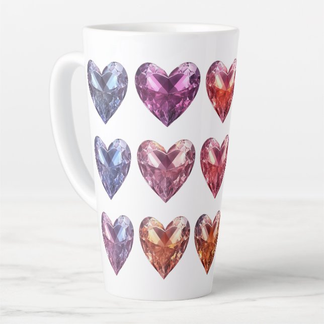 Pastel Gemstone Kristallherzen Milchtasse (Linke Ecke)
