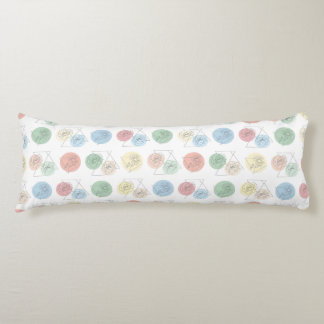 Pastel Geometric Floral Line Art Body Pillow Seitenschläferkissen