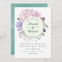 Pastel Geometric Peonies Floral Wedding