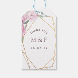 Pastel Geometric Peonies Floral Wedding Geschenkanhänger