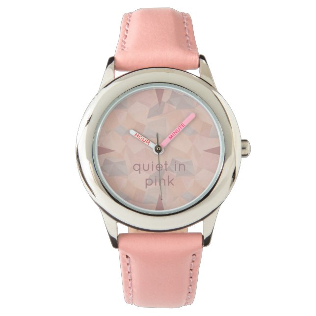 Pastel Geometric Pop | Blush Custom Kid's Armbanduhr (Vorderseite)