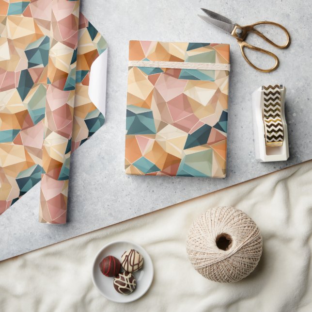 Pastel Geometric Pop | Jewel Wrapping Paper Roll Geschenkpapier (Kunsthandwerk)