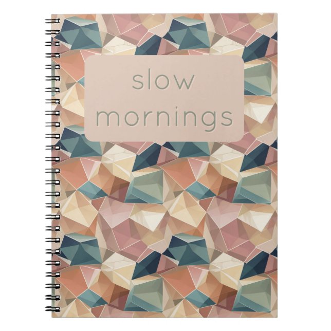 Pastel Geometric Pop | Muted Custom Notebook Notizblock (Vorderseite)