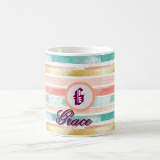 Pastel Geometric Seamless Muster Monogram Kaffeetasse