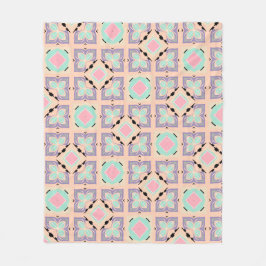 Pastel Geometric Tile Pattern | Pink Mint Purple  Fleecedecke