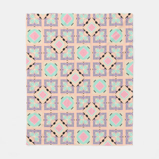 Pastel Geometric Tile Pattern | Pink Mint Purple  Fleecedecke
