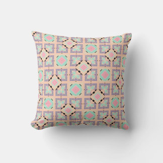 Pastel Geometric Tile Pattern | Pink Mint Purple  Kissen
