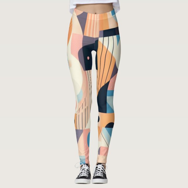 Pastel Geometrics Women's Workout Leggings (Vorderseite)