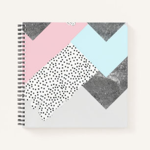 Pastel Geomtric Marmor gepunktetes Design Notizbuch