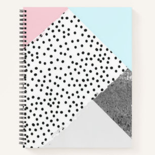 Pastel Geomtric Marmor gepunktetes Design Notizbuch
