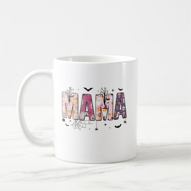 Pastel Ghost and Pumpkin Mama Coffee Cup Kaffeetasse (Links)
