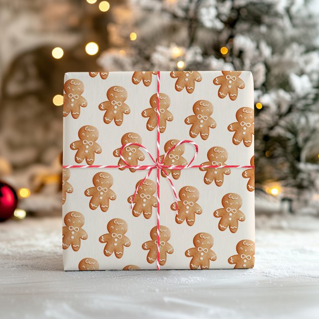Pastel Gingerbread Man Cocoa Tasse Weihnachten Geschenkpapier Set (Von Creator hochgeladen)