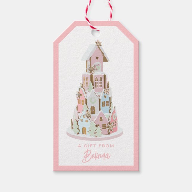 Pastel Gingerbread Sugar Castel Cake Geschenkanhänger (Vorderseite)