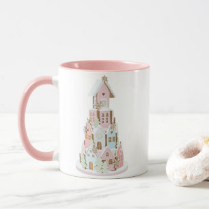 Pastel Gingerbread Sugar Castel Cake Tasse