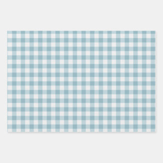 Pastel Gingham Geschenkpapier Set