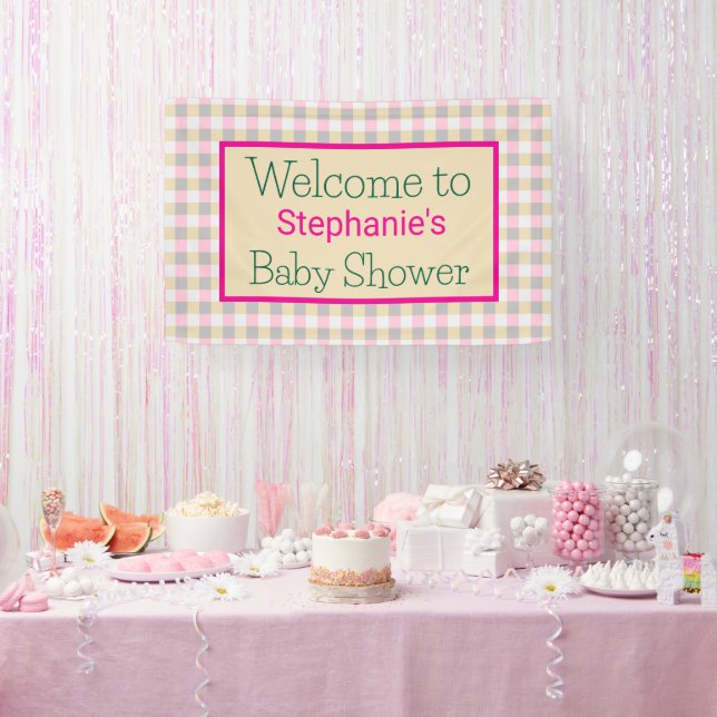Pastel Gingham Kariert Event Banner (Party)