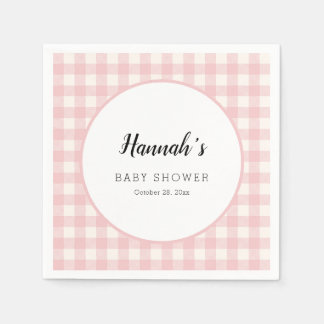Pastel Gingham Napkins Baby Dusche Serviette