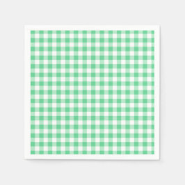 Pastel Gingham Napkins Green Serviette