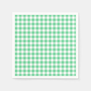 Pastel Gingham Napkins Green Serviette