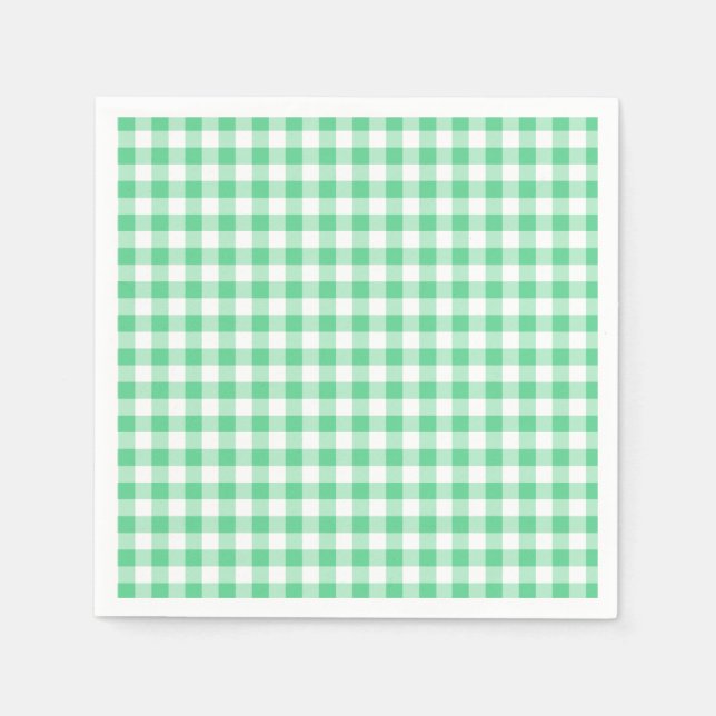 Pastel Gingham Napkins Green Serviette (Vorderseite)