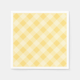 Pastel Gingham Napkins Yellow Serviette