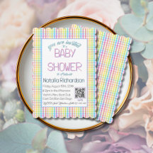 Pastel Gingham Rainbow Baby Shower