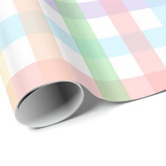 Pastel Gingham Stripes Geschenkpapier