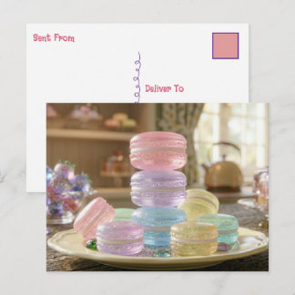 Pastel Glass Macaron Cookies | Keeping in Touch Postkarte
