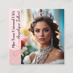 Pastel Glitter Pageant Visitenkarte QR-Code