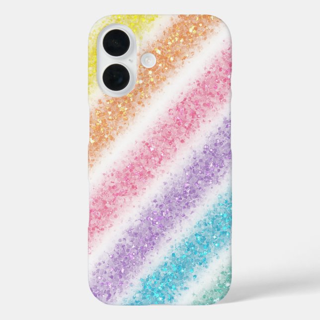 Pastel Glitter Regenbogen Case-Mate iPhone Hülle (Rückseite)