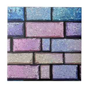 Pastel Glitzer Brick Pattern Fliese
