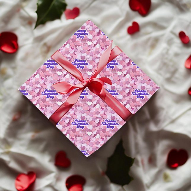 Pastel Glitzer Hearts Geschenkpapier (Von Creator hochgeladen)