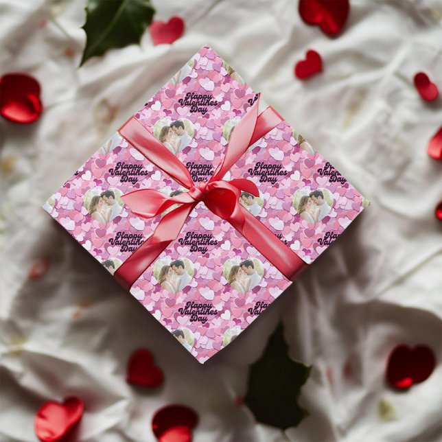 Pastel-Glitzer hört benutzerdefiniertes Foto Geschenkpapier (Von Creator hochgeladen)