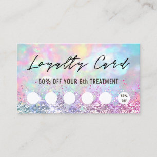 Pastel Glitzer Opal-Treuekarte Visitenkarte